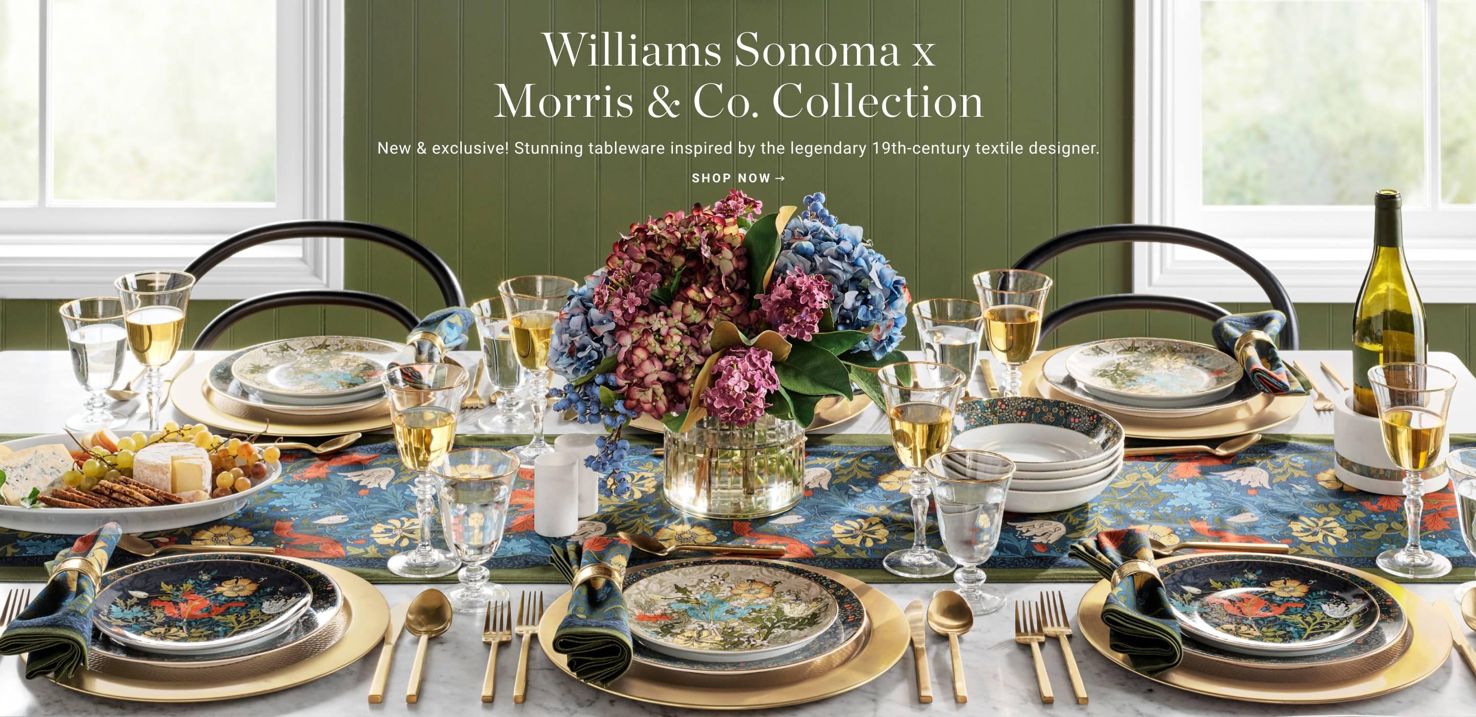 Williams Sonoma x Morris & Co. Collection | New & exclusive! Stunning tableware inspired by the legendary 19th-century textile designer. | Shop Now